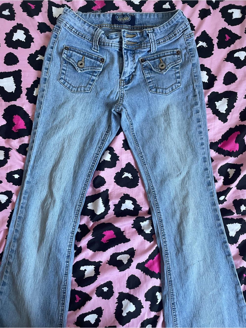 Angels Y2k Women's Lowrise Denim Jeans - Flare